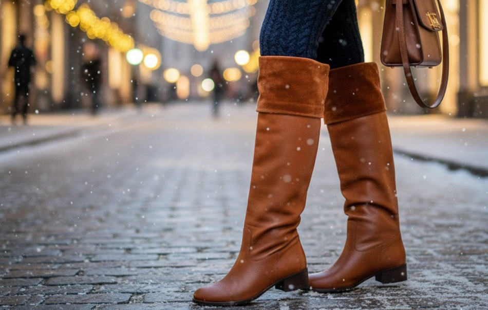 Почему заправлять брюки в сапоги снова стало трендом этой зимы